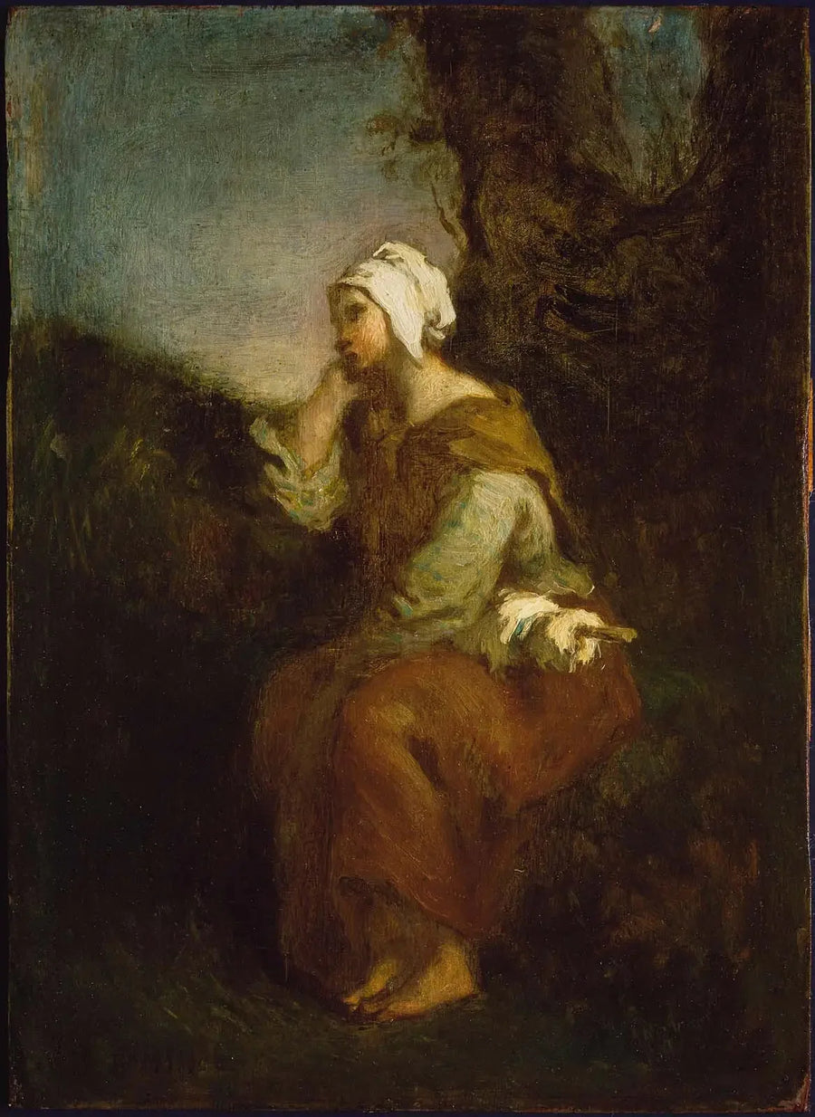Fille paysanne rêvassant - Jean-François Millet