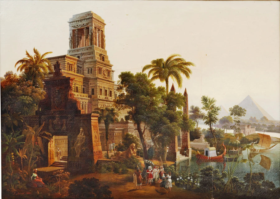La fille du Pharaon sortant Moïse du Nil - José María Avrial y Flores