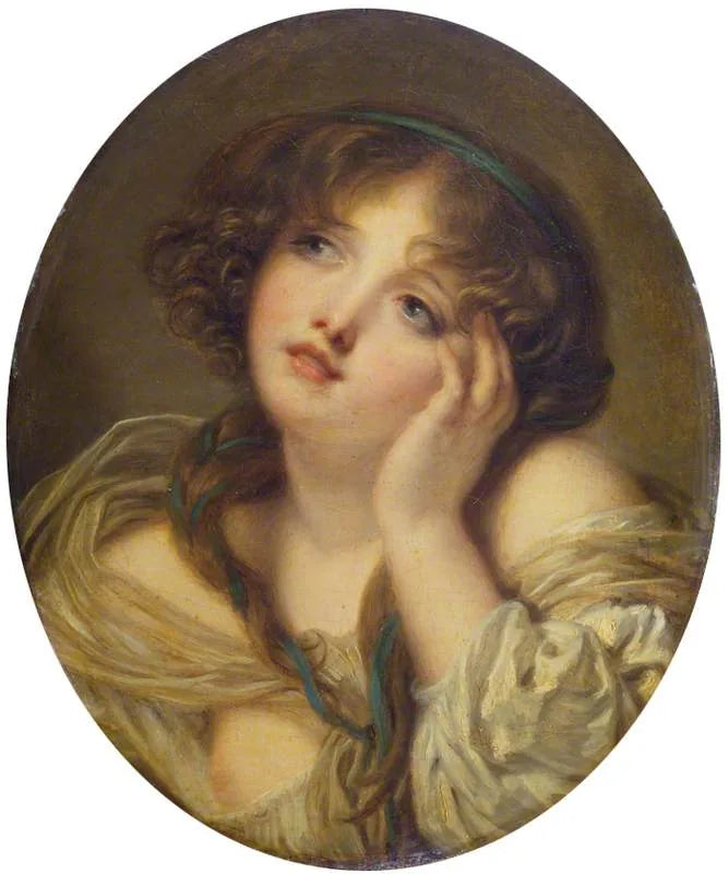 Fille s'appuyant sur sa main - Jean-Baptiste Greuze image 1 tableau peint à l’huile sur toile