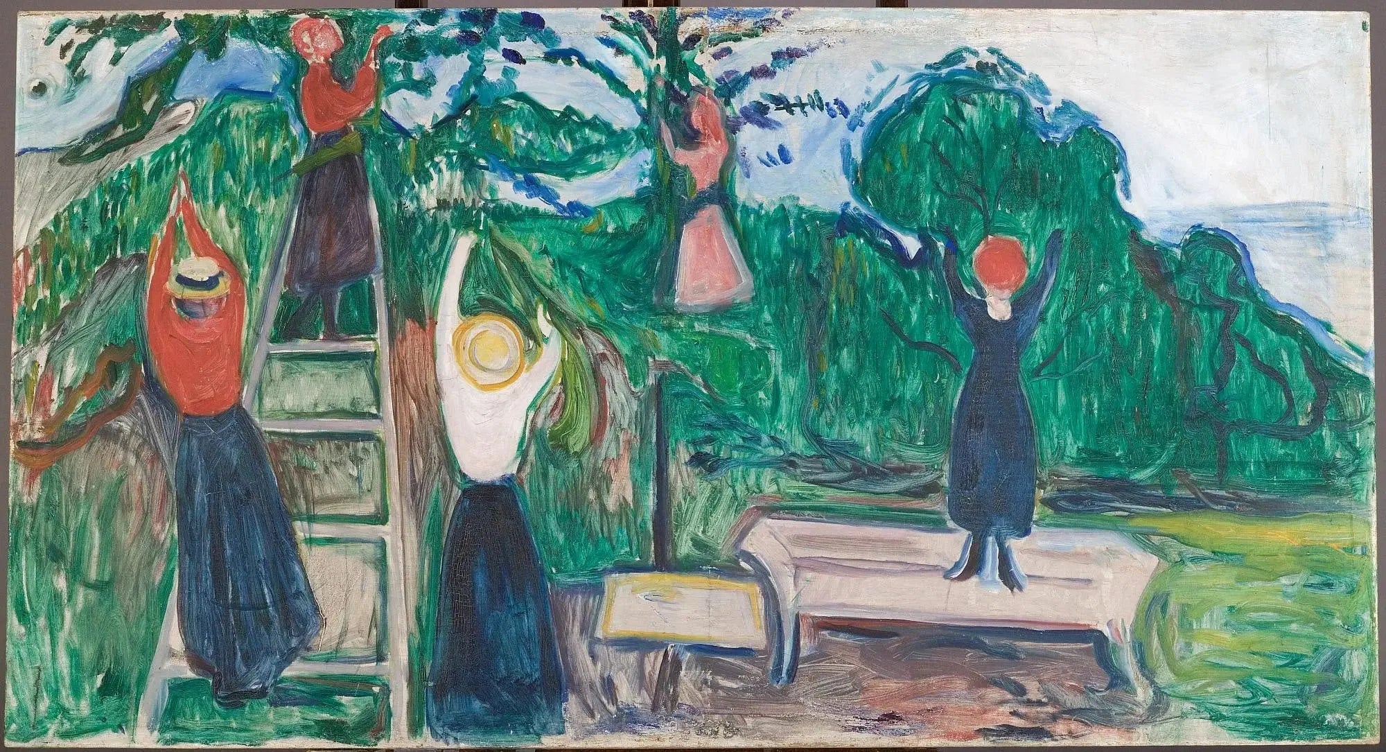Filles cueillant des fruits (Frise Linde) - Edvard Munch image 1 tableau peint à l’huile sur toile