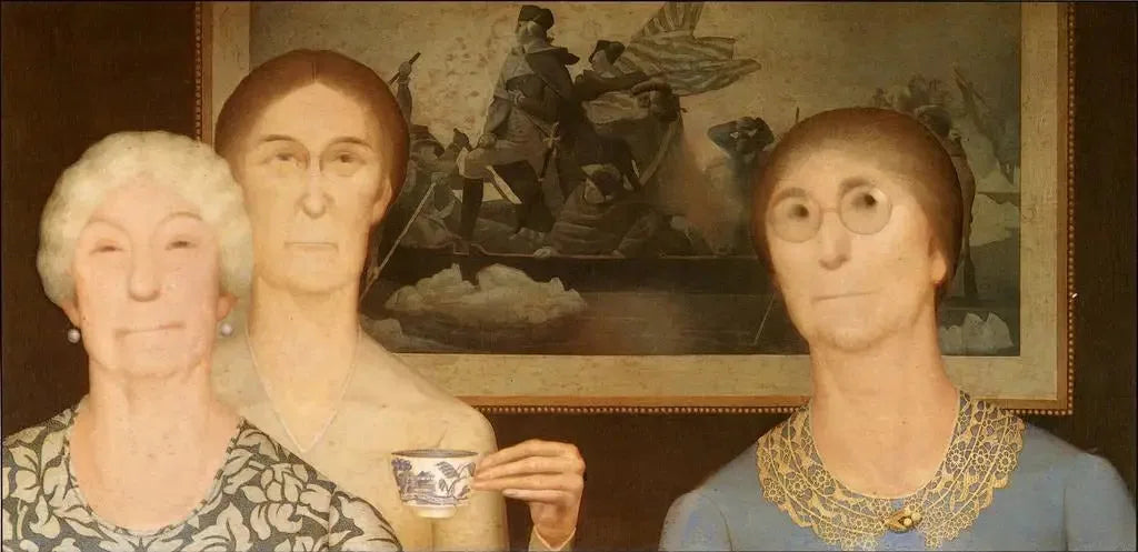 Filles de la Révolution - Grant Wood image 1 copie de tableau peinte à la main