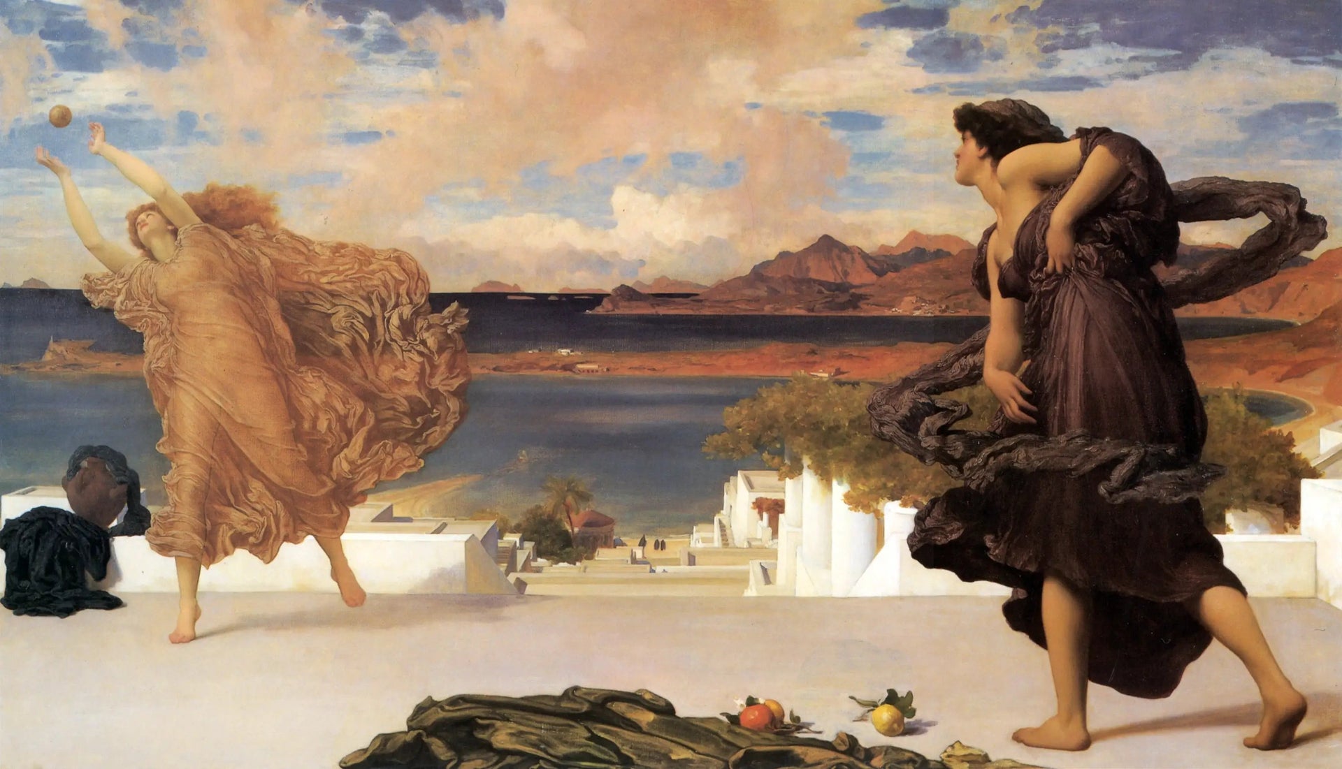 Filles grecques jouant au ballon - Frederic Leighton image 1 copie de tableau peinte à la main