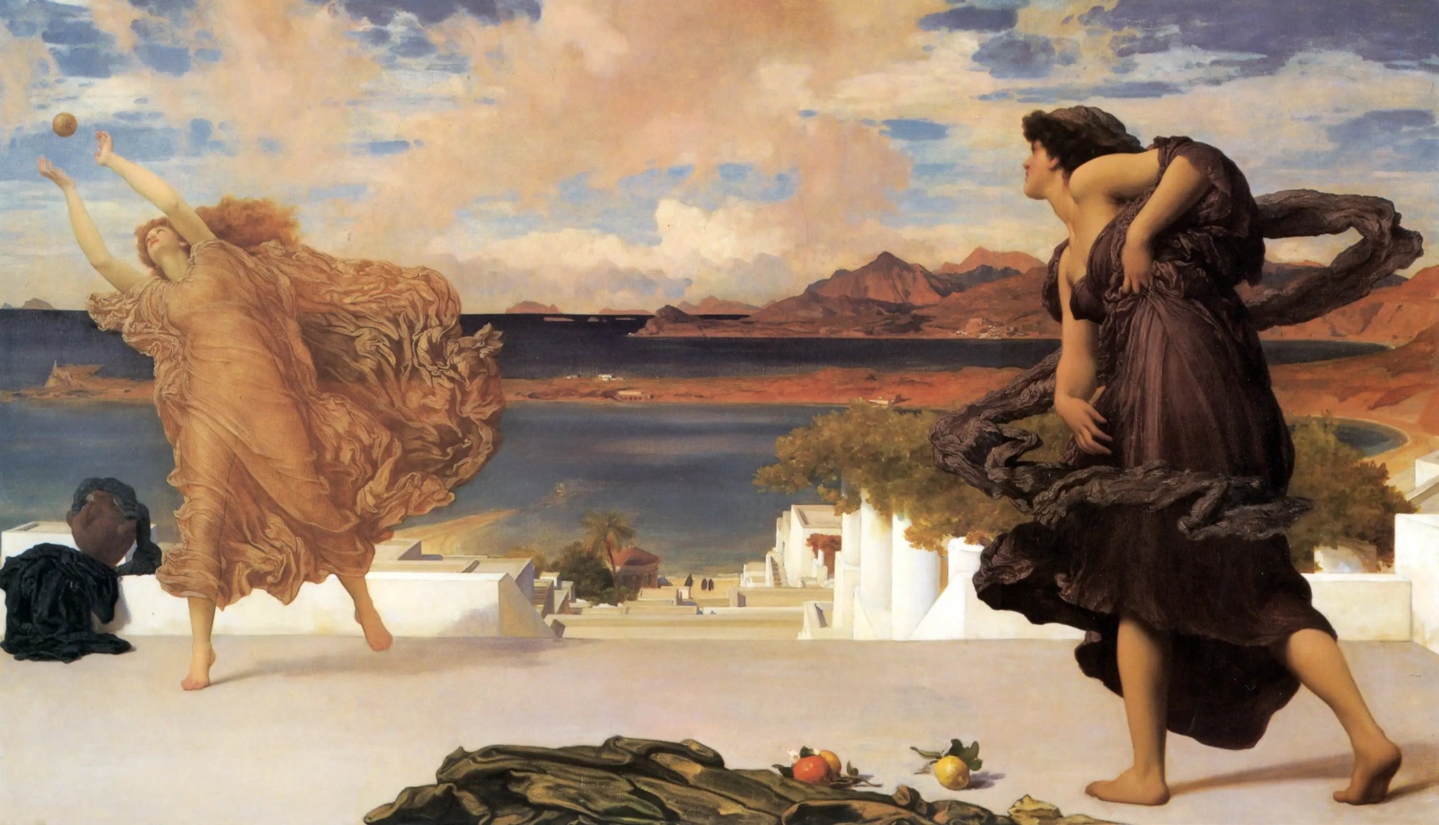 Filles grecques jouant au ballon - Frederic Leighton image 1 copie de tableau peinte à la main