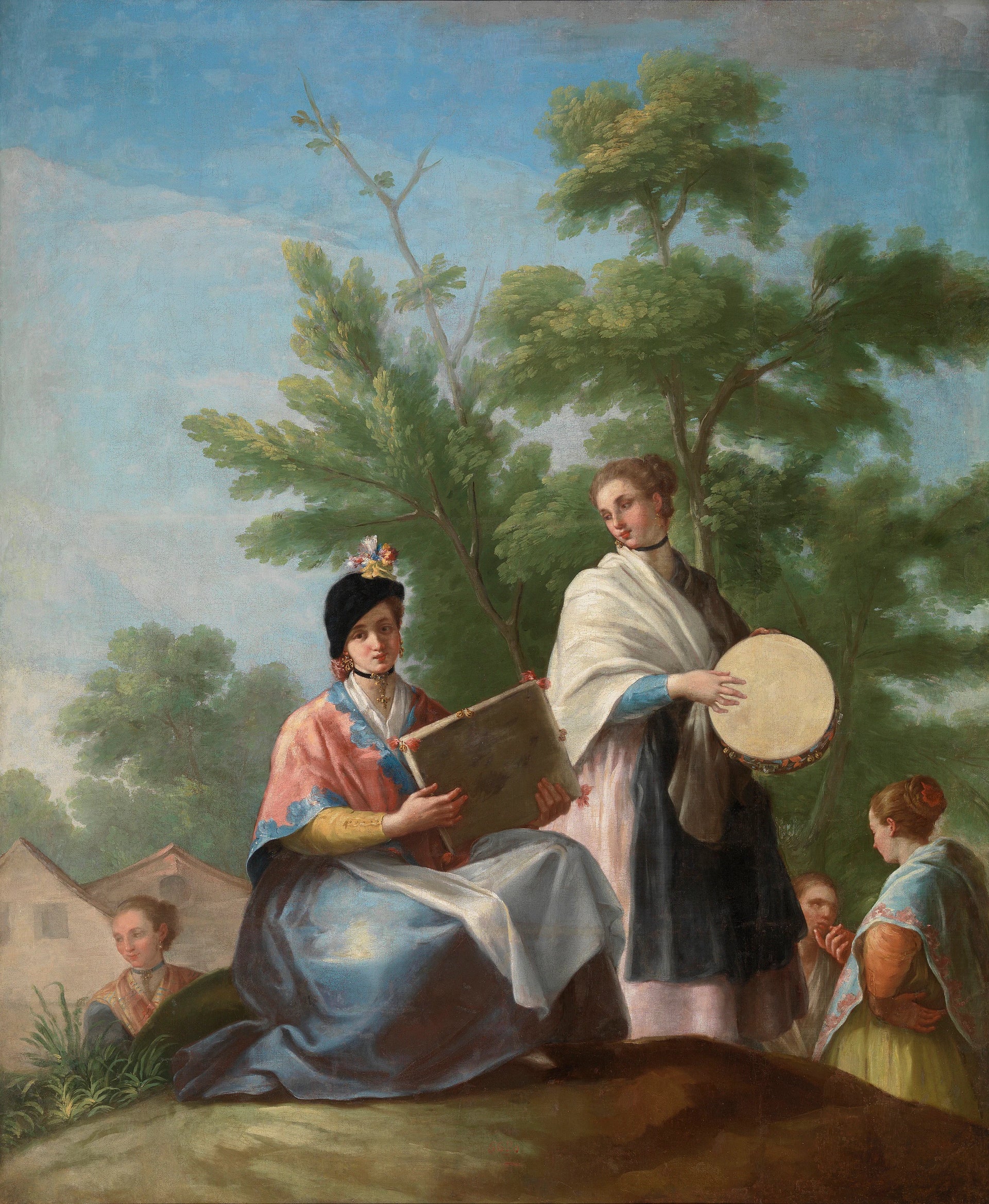 Filles jouant du tambourin - Ramón Bayeu