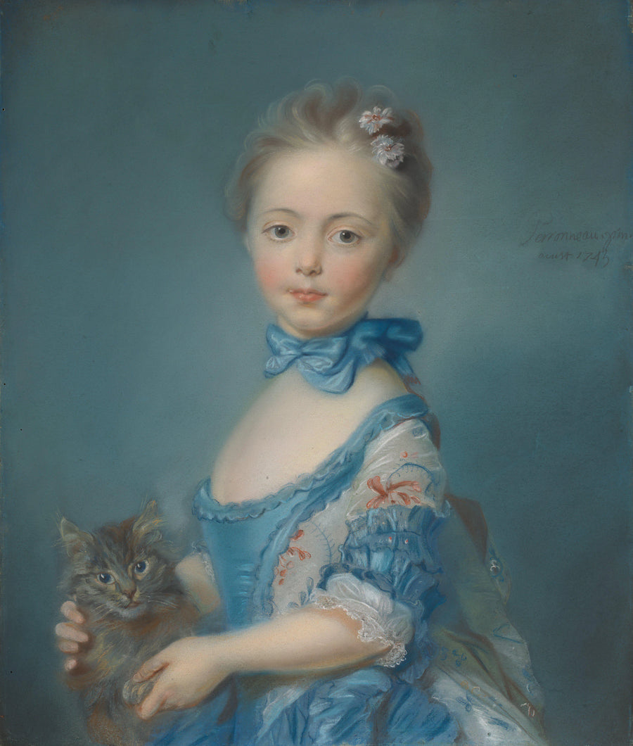 Fillette au chat - Jean-Baptiste Perronneau