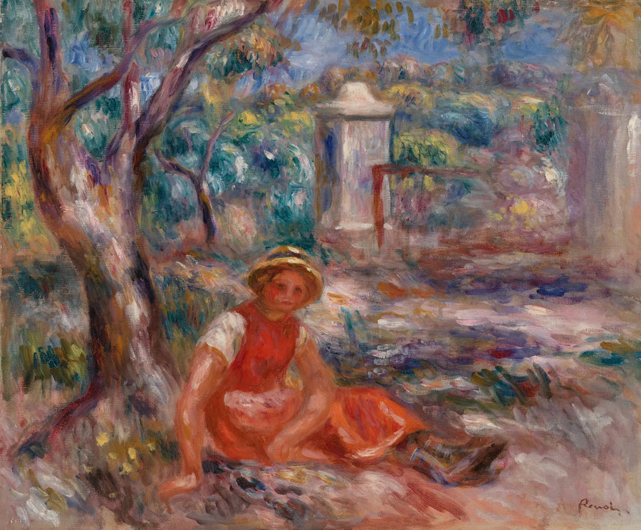 Fillette au pied d'un arbre (Fillette au pied d'un arbre) - Pierre-Auguste Renoir