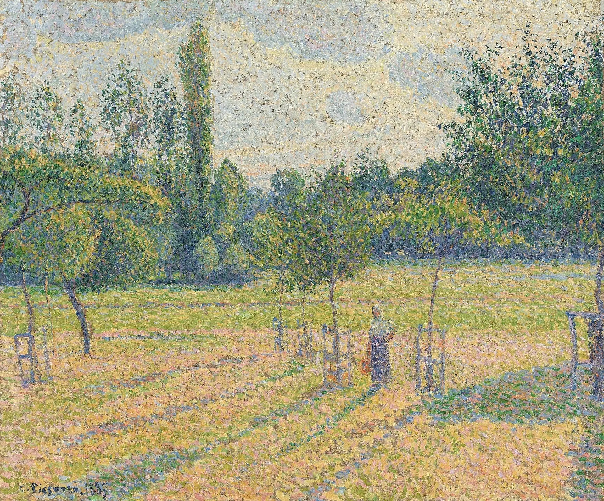 Fin d'après-midi dans notre pré - Camille Pissarro image 1 tableau peint à l’huile sur toile
