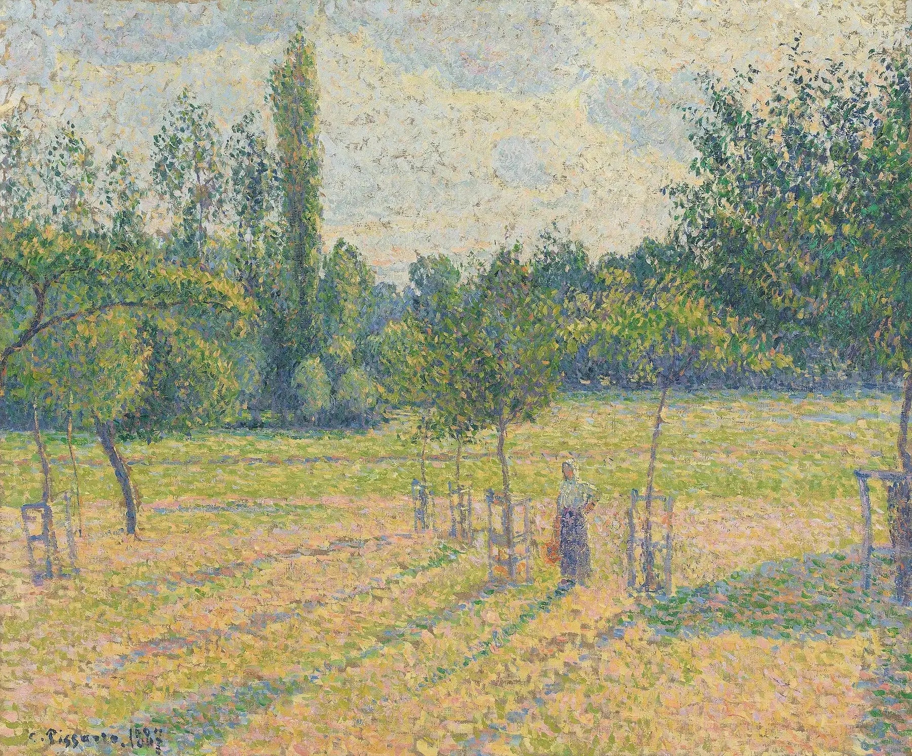 Fin d'après-midi dans notre pré - Camille Pissarro image 1 tableau peint à l’huile sur toile