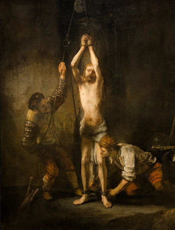 La Flagellation du Christ — entourage de Rembrandt, vers 1650–1655, Hessisches Landesmuseum Darmstadt