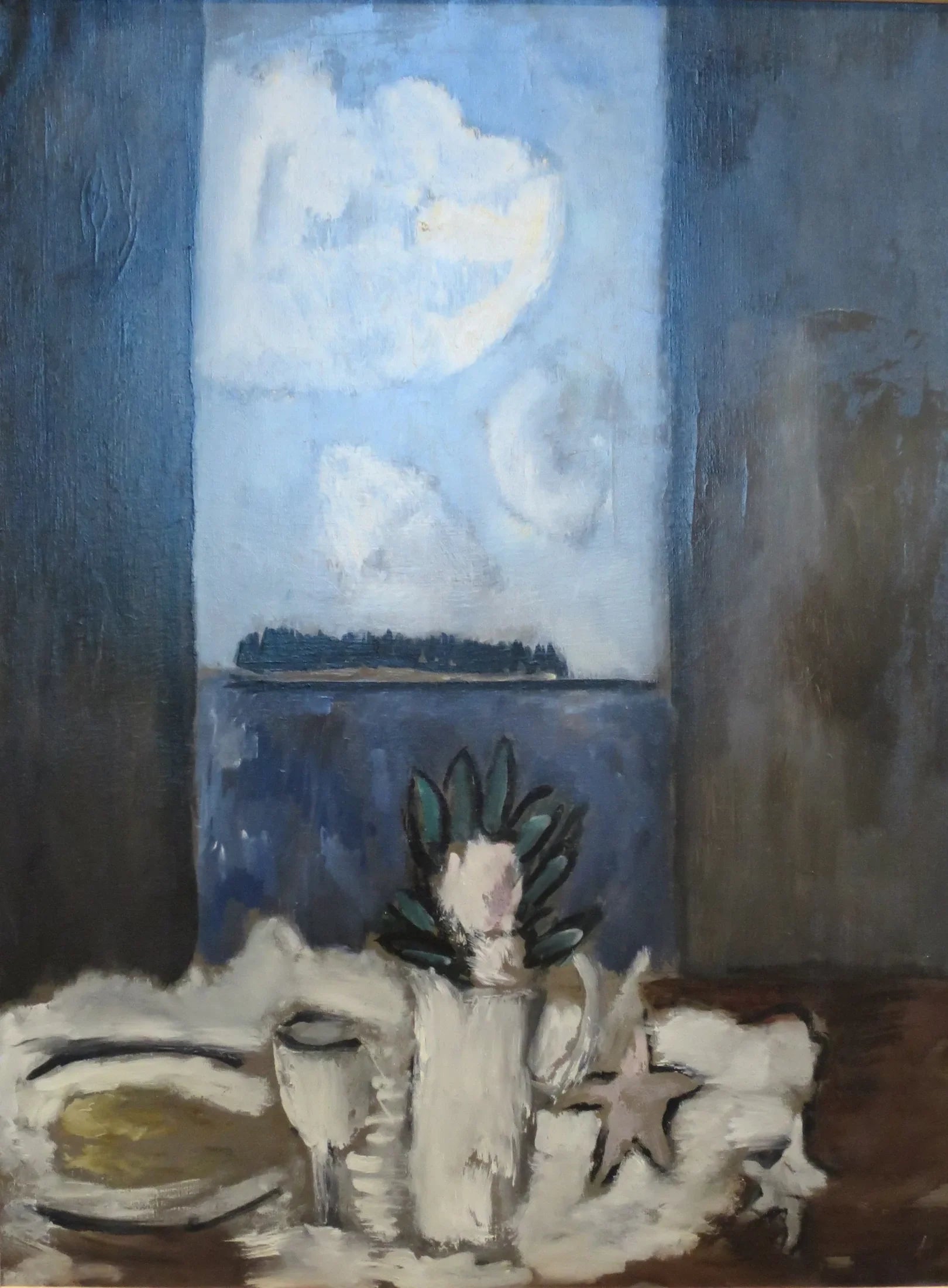 Fleur et étoile à la fenêtre - Marsden Hartley image 1 copie peinte à la main à l’huile