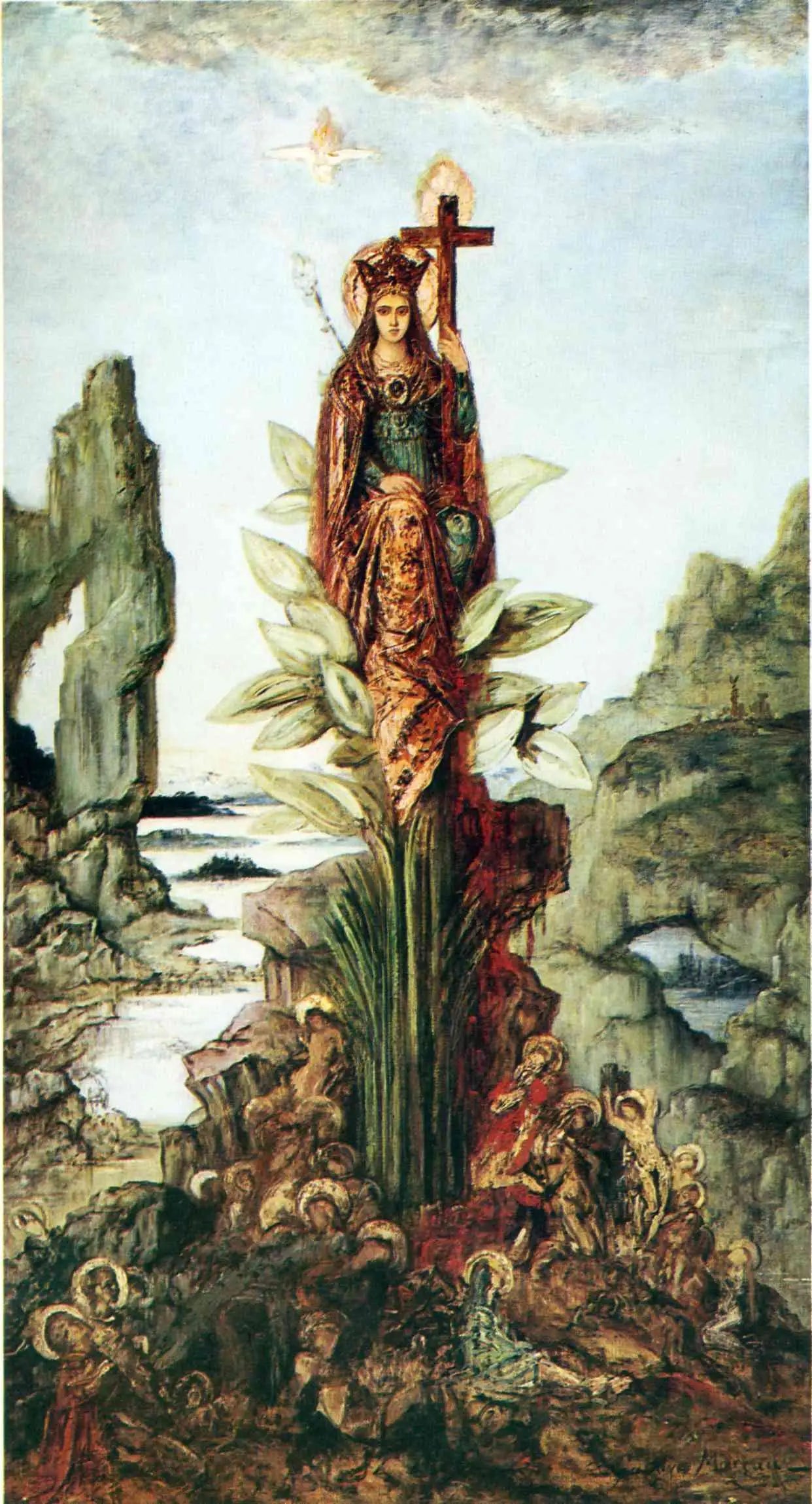 Fleur mystique - Gustave Moreau image 1 copie peinte à la main à l’huile
