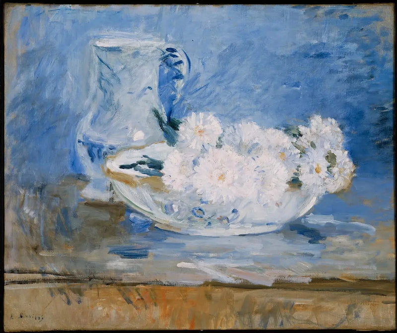 Fleurs blanches dans un bol - Berthe Morisot