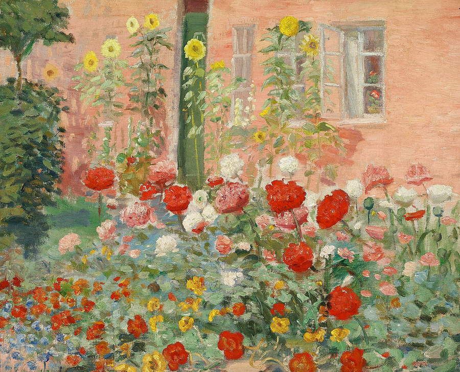 Fleurs dans le jardin de la famille Ancher à Markvej à Skagen. - Anna Ancher