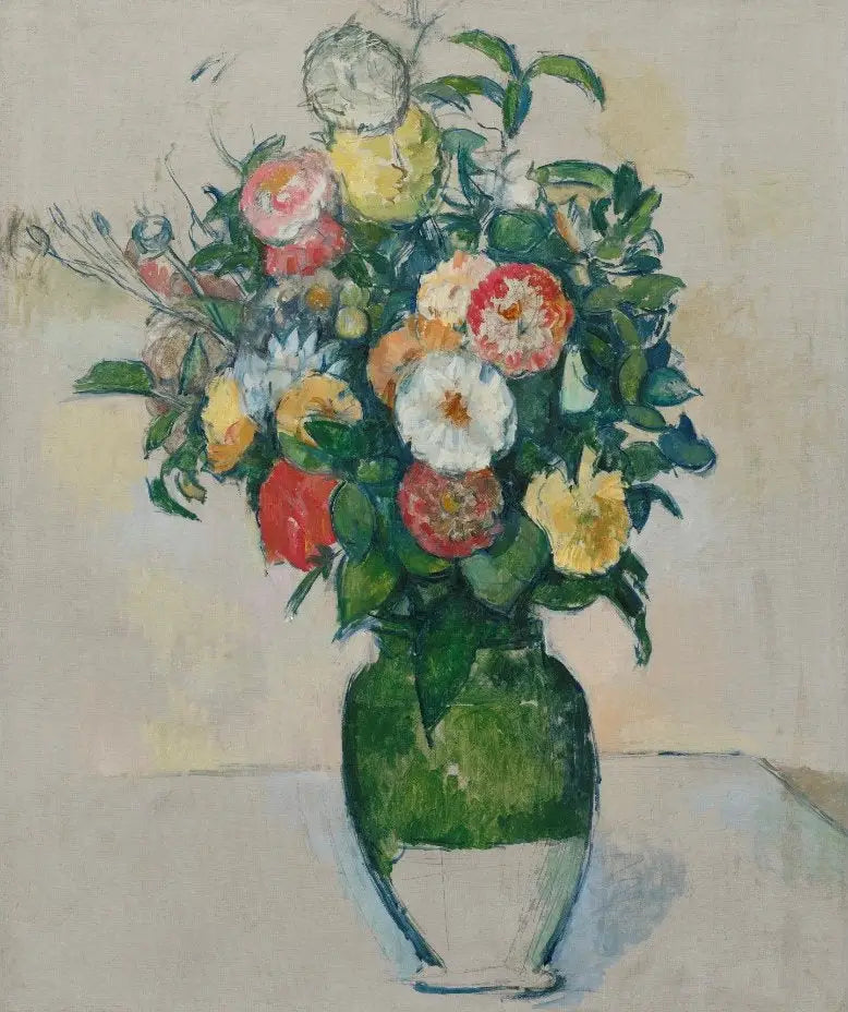 Fleurs dans un pot d'olives - Paul Cézanne image 1 tableau peint à l’huile sur toile
