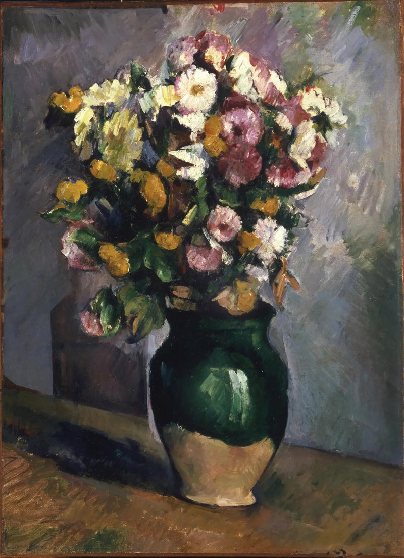 Fleurs dans un pot d'olives - Paul Cézanne