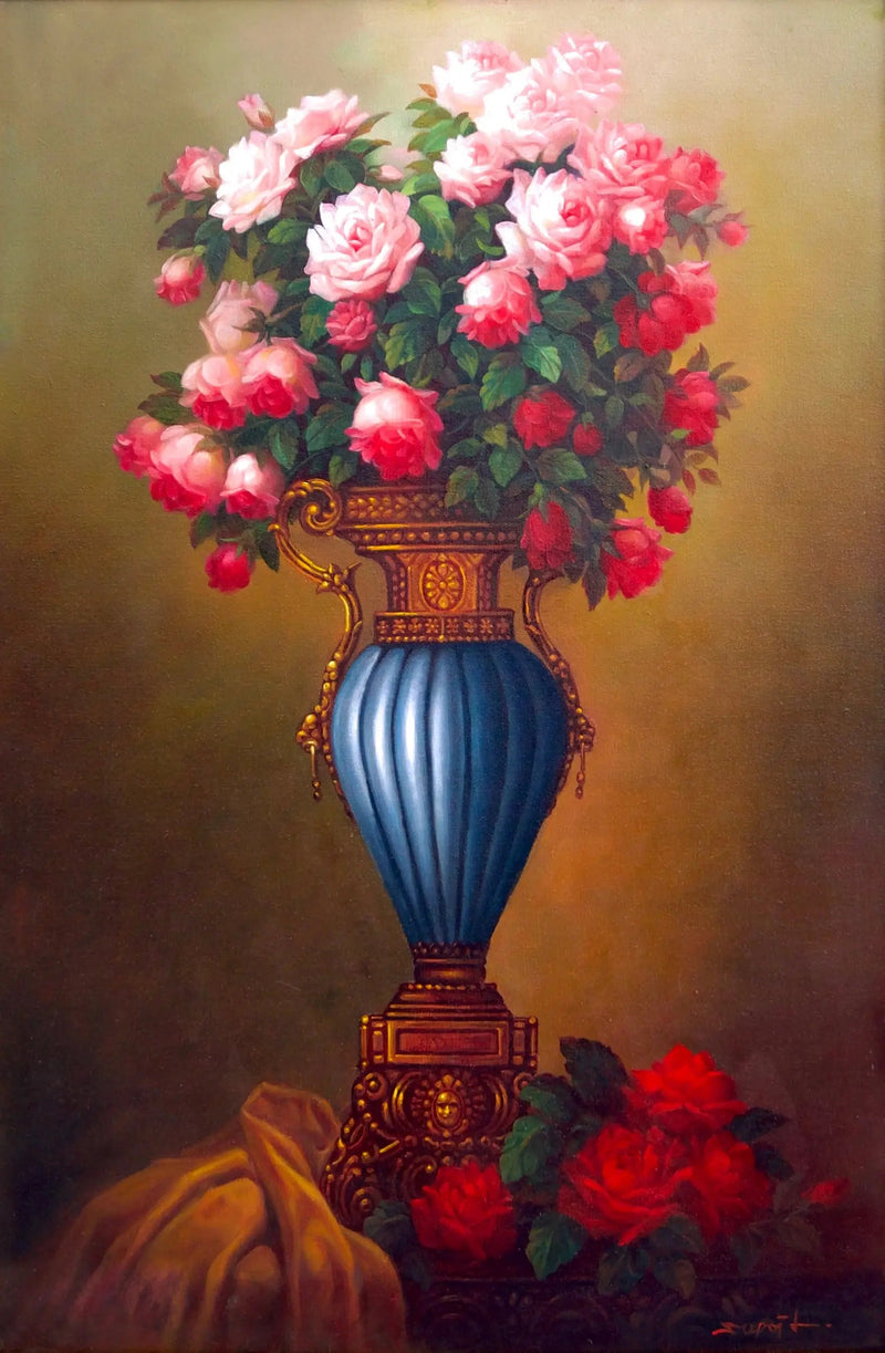 Fleurs dans un Vase Antique | 60 x 90 cm