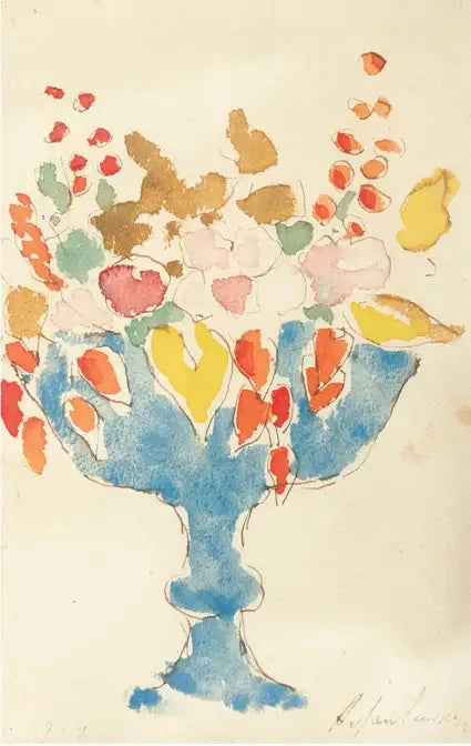 FLEURS DANS UN VASE BLEU - Alexej von Jawlensky image 1 copie peinte à la main à l’huile