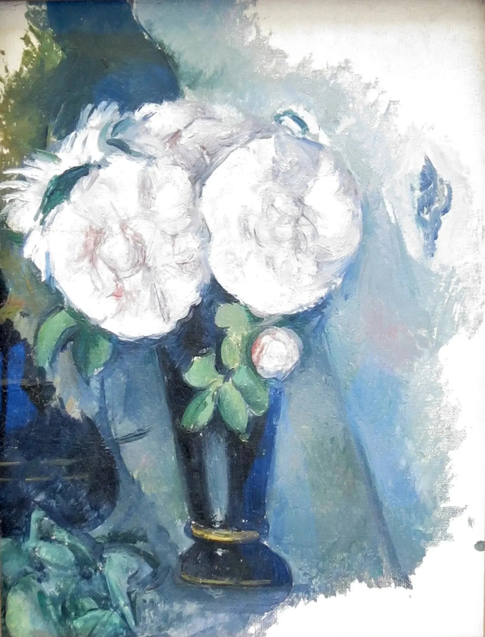 Fleurs dans un vase bleu - Paul Cézanne image 1 copie de tableau peinte à la main