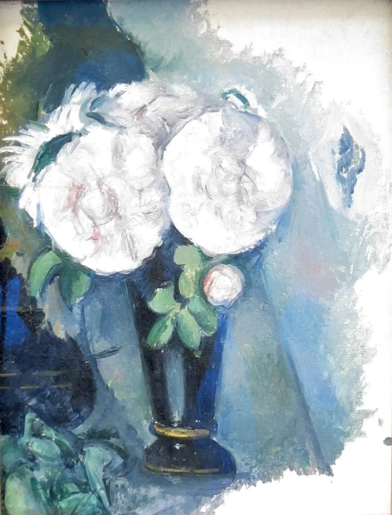 Fleurs dans un vase bleu - Paul Cézanne