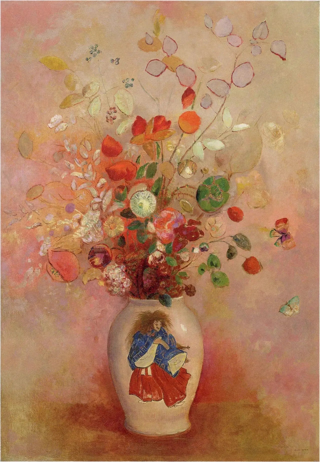 Fleurs dans un vase japonais - Odilon Redon image 1 copie de tableau peinte à la main