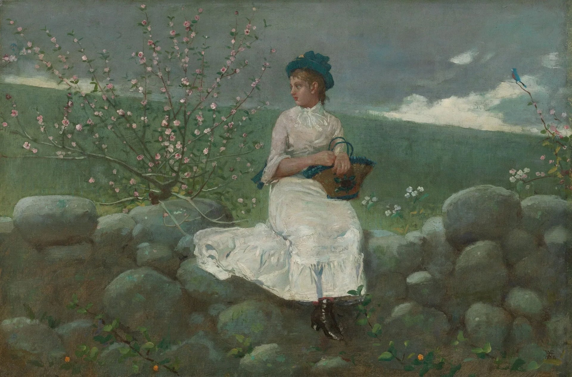 Fleurs de pêcher - Winslow Homer image 1 copie de tableau peinte à la main