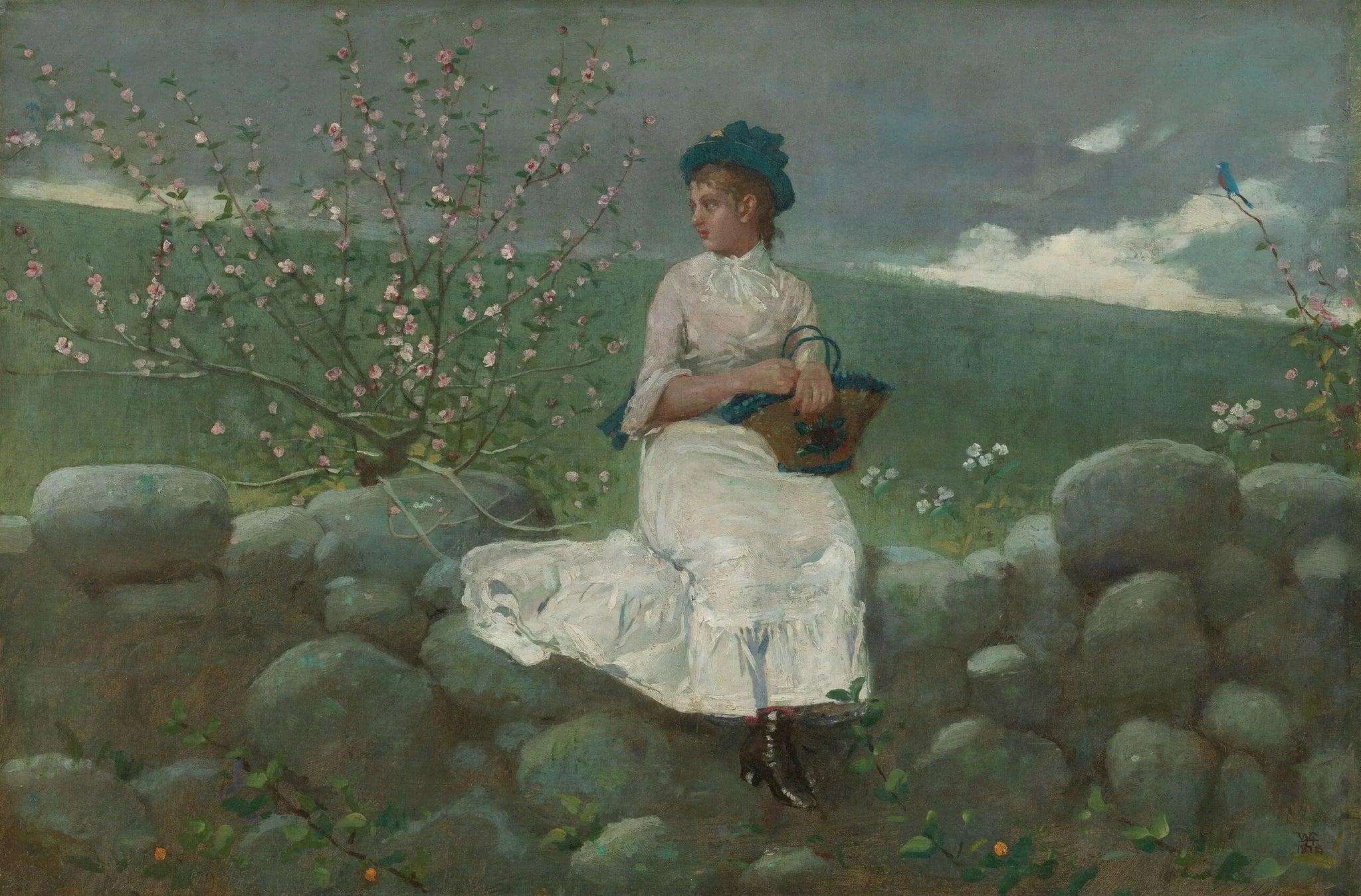 Fleurs de pêcher - Winslow Homer image 1 copie de tableau peinte à la main