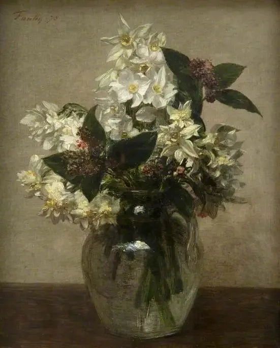 Fleurs de printemps - Henri Fantin-Latour image 1 copie de tableau peinte à la main