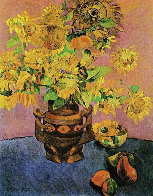 Fleurs de tournesol et mangues - Paul Gauguin