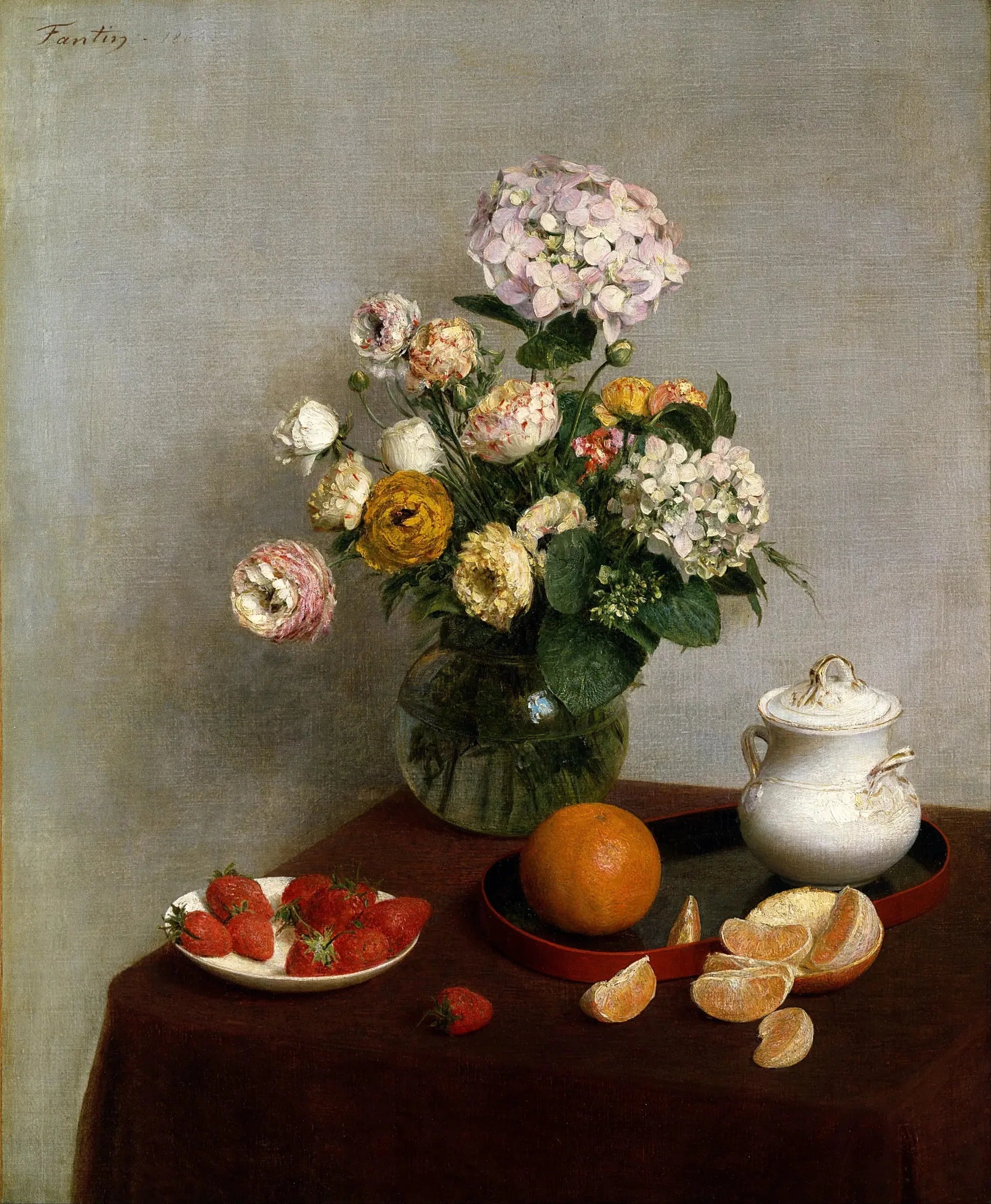 Fleurs et fruits - Henri Fantin-Latour image 1 reproduction de peinture à l’huile
