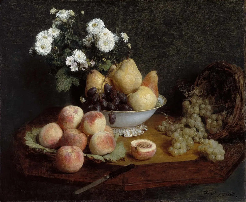 Fleurs et fruits sur une table - Henri Fantin-Latour
