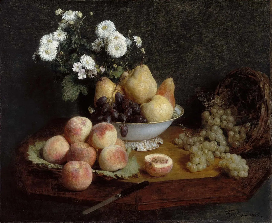 Fleurs et fruits sur une table - Henri Fantin-Latour