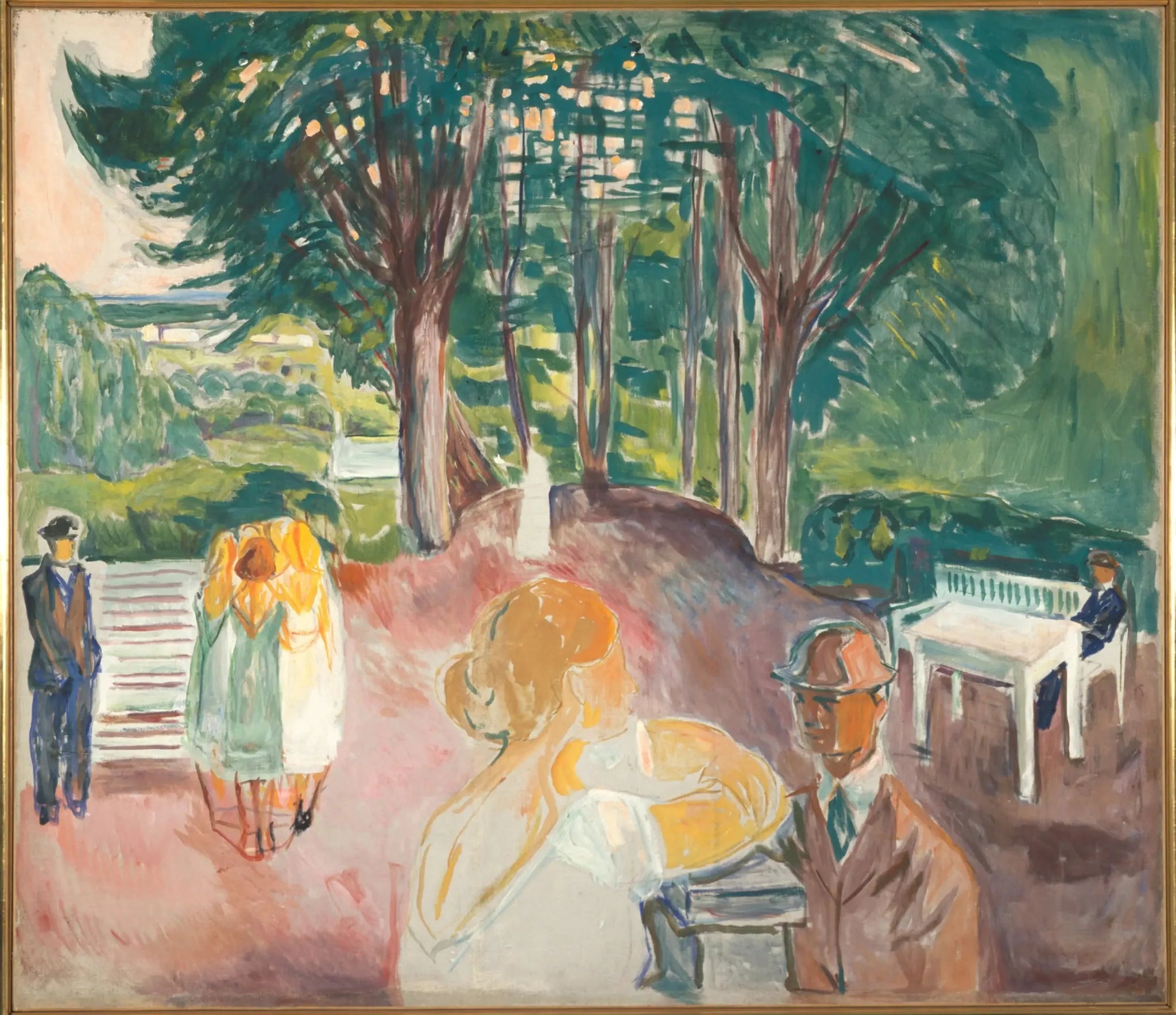 Flirt au parc - Edvard Munch image 1 reproduction artisanale de tableau