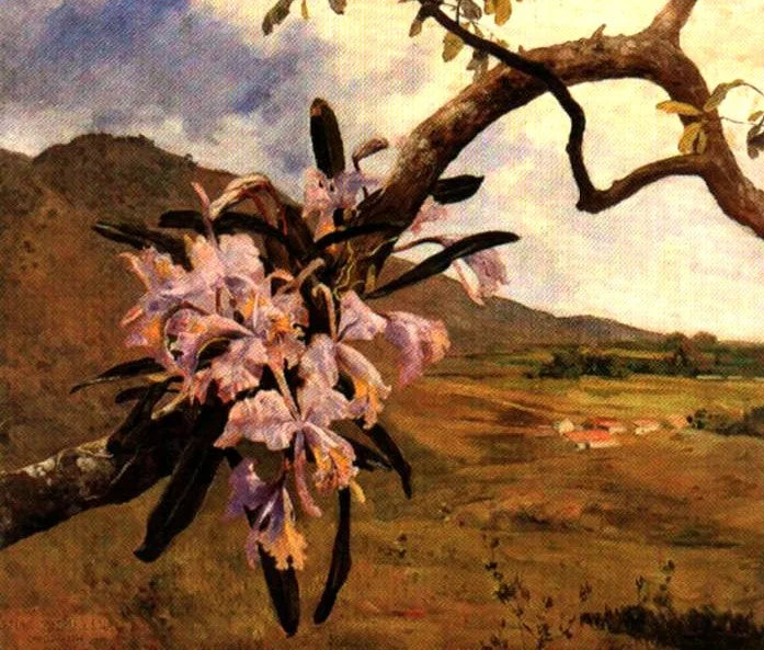 Flores de mayo y paisaje - Arturo Michelena