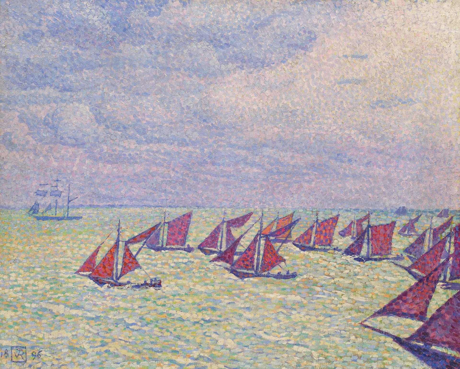 Flottille d’Arnemuiden - Théo van Rysselberghe image 1 reproduction de peinture à l’huile