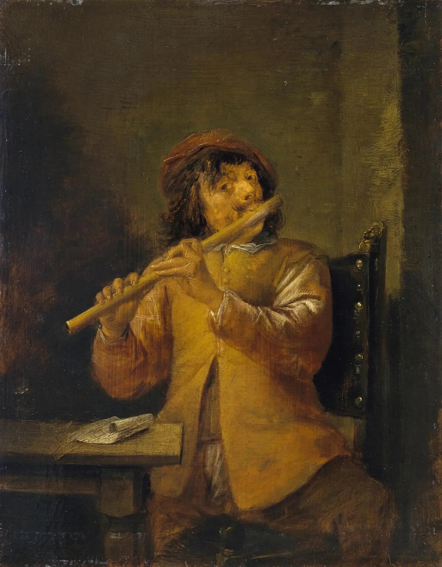 Flûtiste - David Teniers le Jeune image 1 reproduction de peinture à l’huile