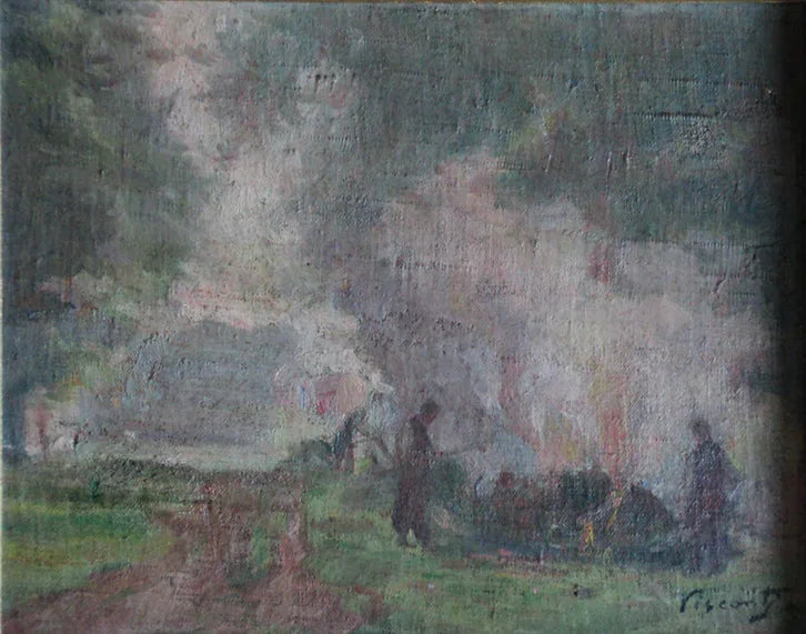Fogueira à Saint-Hubert - Eliseu Visconti image 1 tableau peint à l’huile sur toile