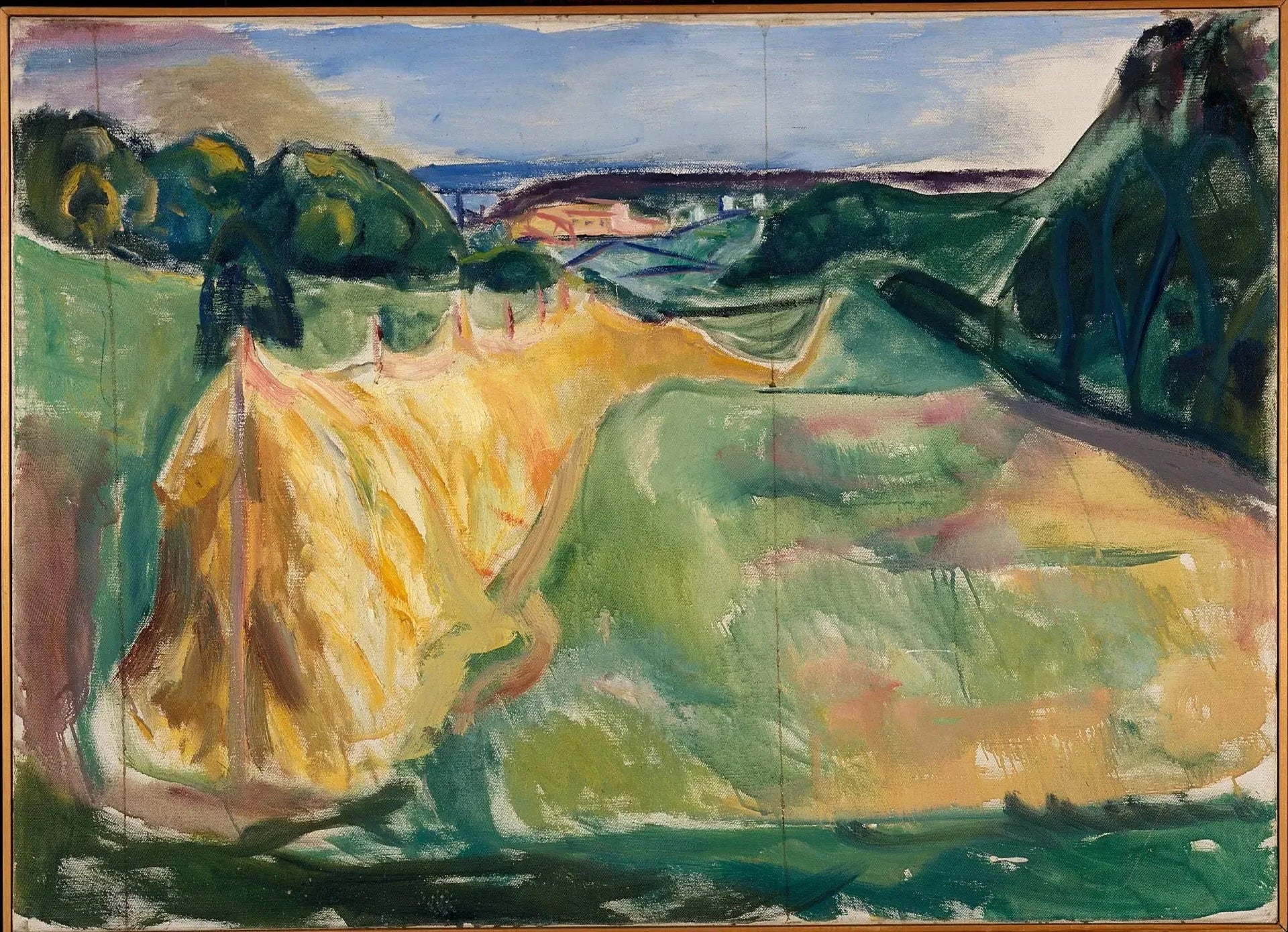 Foin séchant - Edvard Munch image 1 copie peinte à la main à l’huile