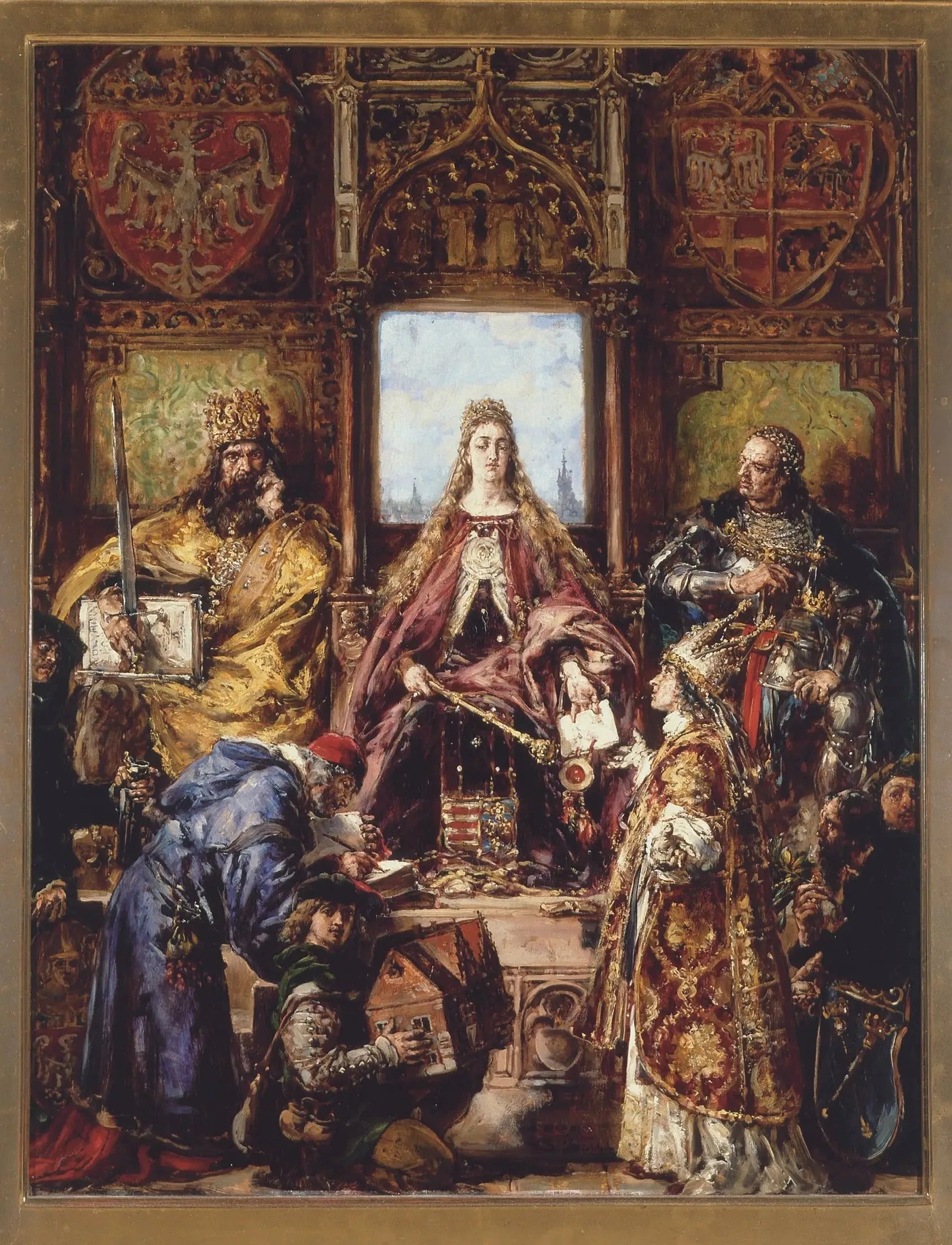 Fondation de l'Académie, 1361–1399–1400 après J.-C., de la série « Histoire de la civilisation en Pologne » - Jan Matejko image 1 copie peinte à la main à l’huile