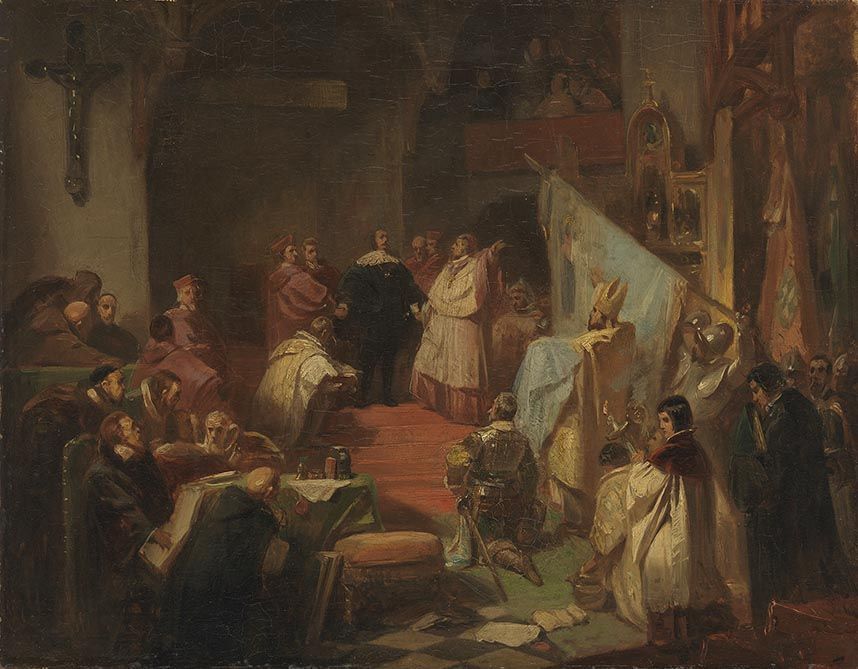 Fondation de la Ligue par le duc Maximilien Ier de Bavière - Karl von Piloty image 1 reproduction réalisée par Alpha Reproduction
