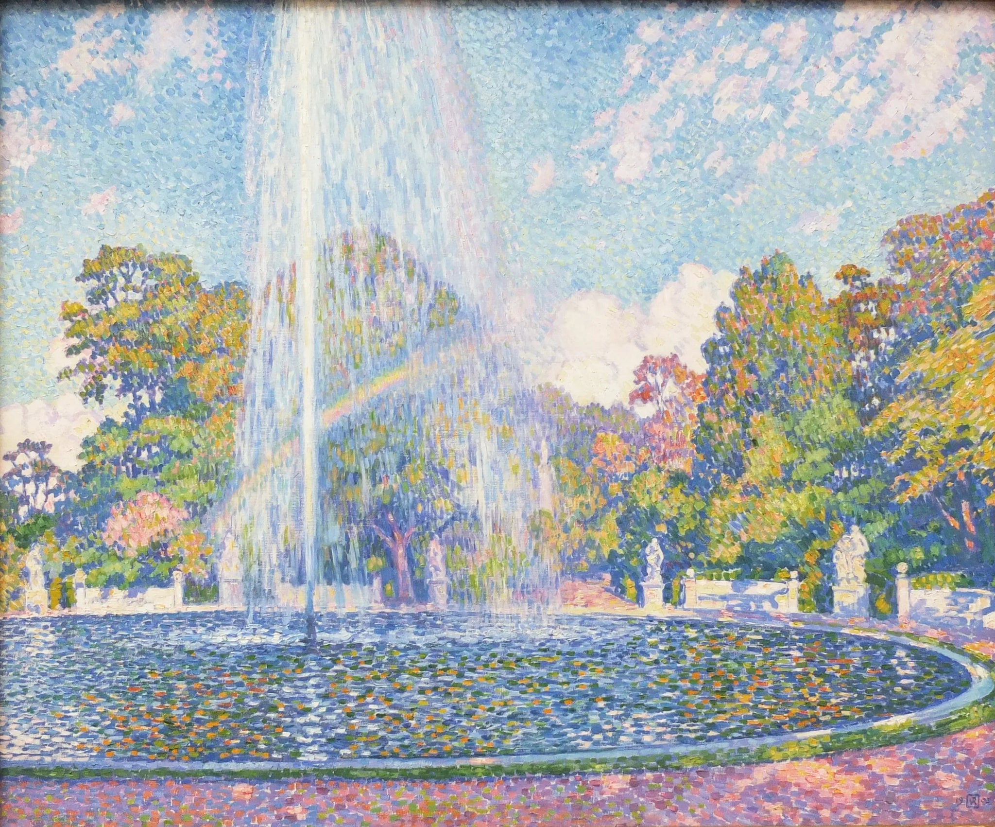Fontaine au Jardin Sans Souci à Potsdam en 1903 - Théo van Rysselberghe image 1 reproduction réalisée par Alpha Reproduction