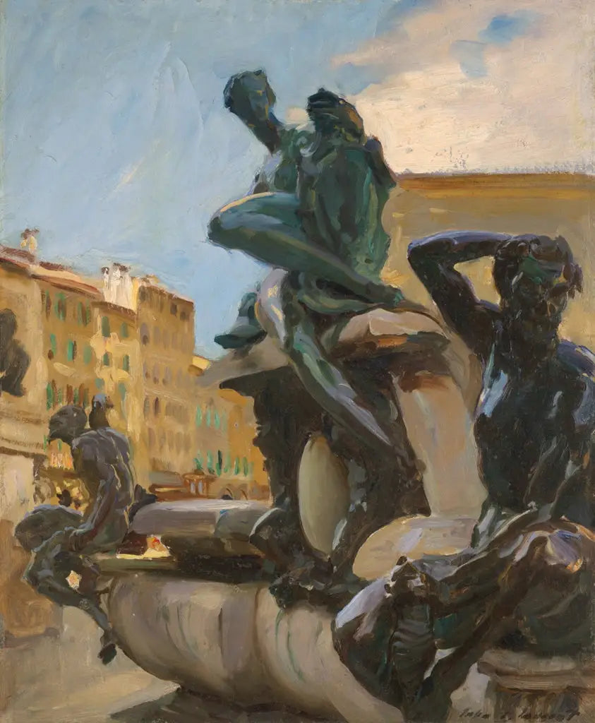 Fontaine de Neptune - John Singer Sargent image 1 copie de tableau peinte à la main