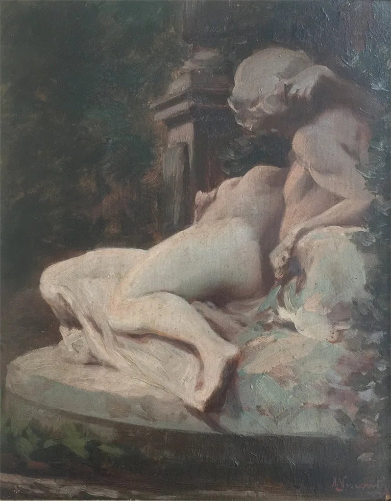 Fonte de Médicis - Jardim do Luxemburgo - Eliseu Visconti image 1 copie peinte à la main à l’huile