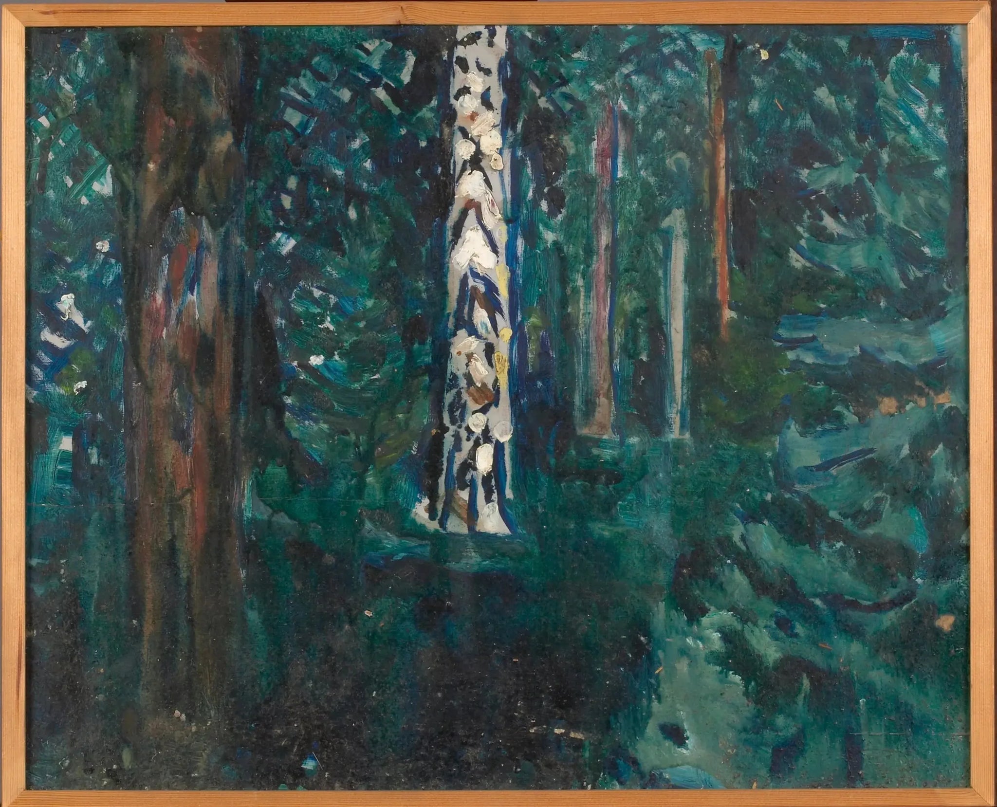 Forêt aux troncs de bouleau - Edvard Munch image 1 copie de tableau peinte à la main