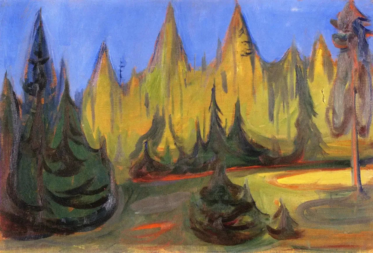 forêt d'épicéas - Edvard Munch image 1 tableau peint à l’huile sur toile