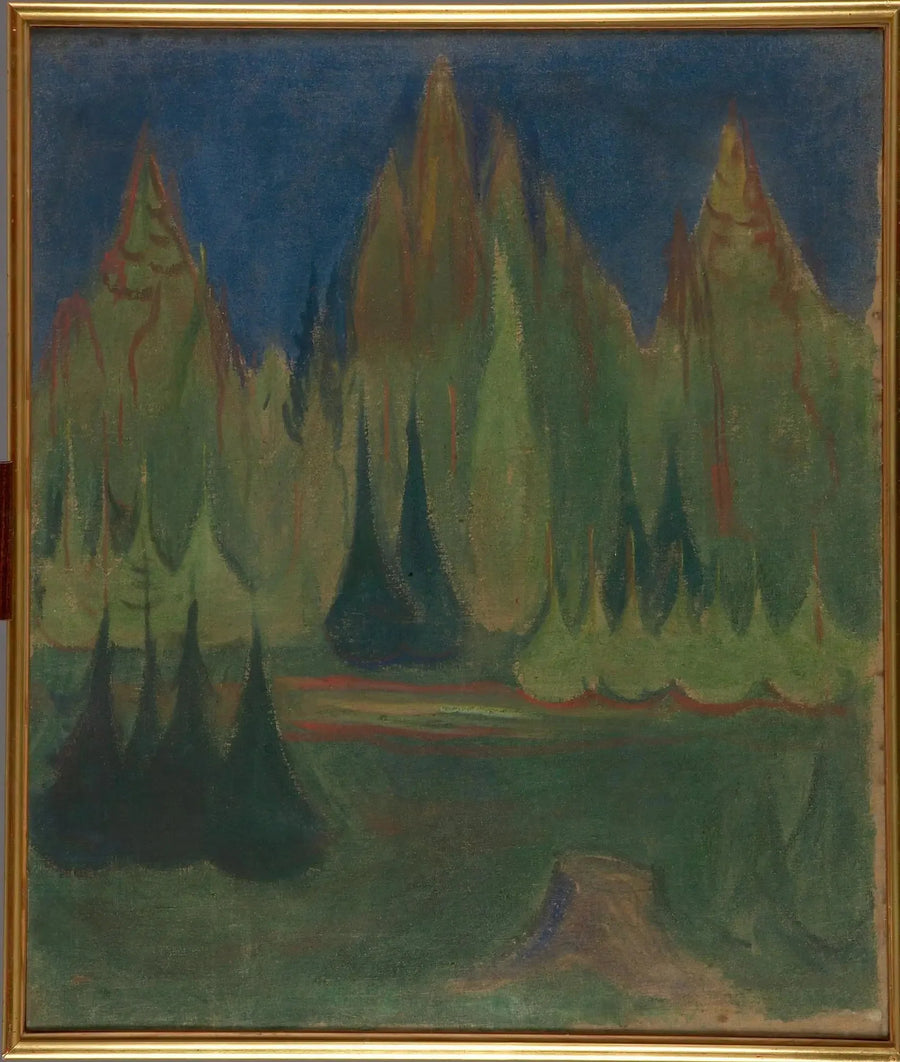 forêt d'épicéas - Edvard Munch