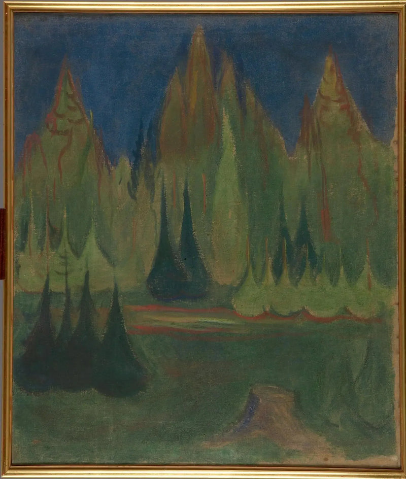 forêt d'épicéas - Edvard Munch