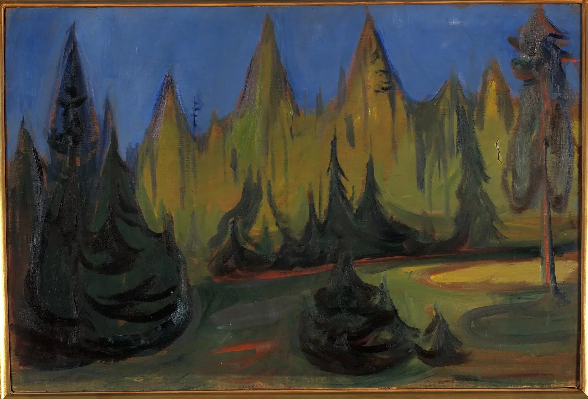forêt d'épicéas - Edvard Munch image 1 copie peinte à la main à l’huile