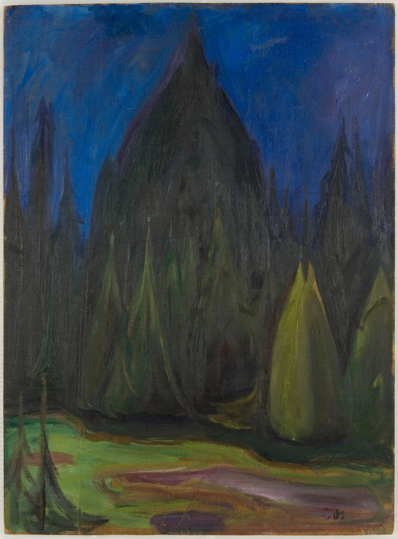 forêt d'épicéas - Edvard Munch