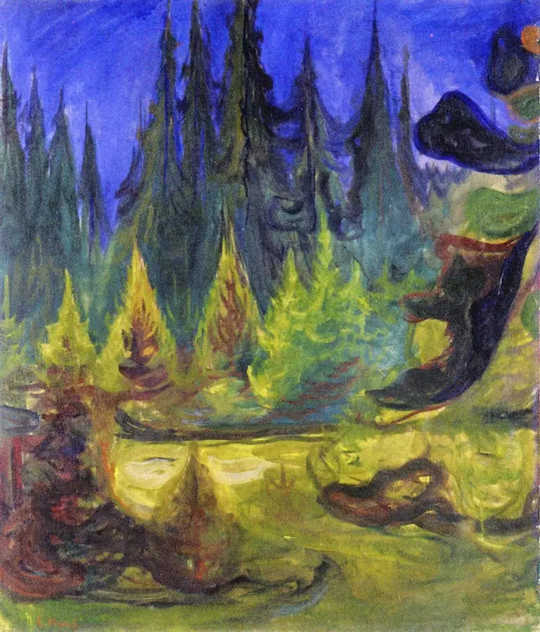 forêt d'épicéas - Edvard Munch