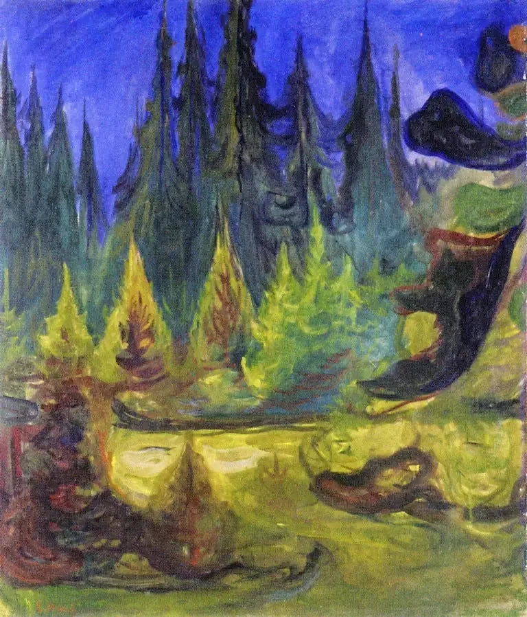 forêt d'épicéas - Edvard Munch image 1 reproduction réalisée par Alpha Reproduction